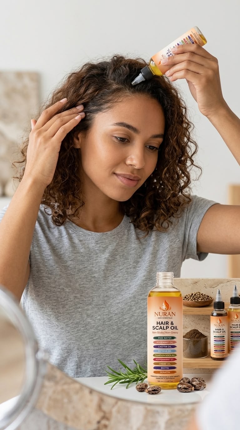 Scalp hair oil growth